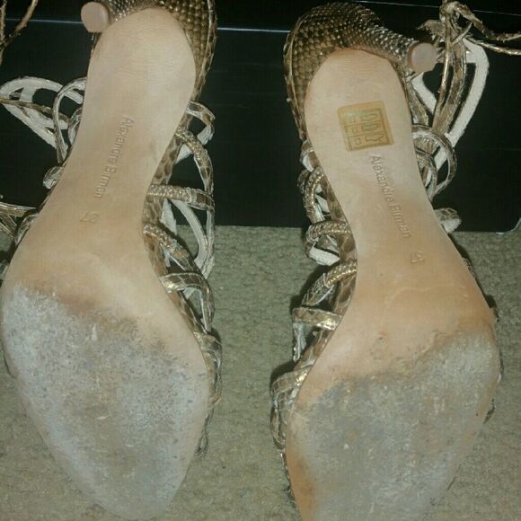 Alexandre Birman Melody Gold Cage Heel SZ 37 - Picture 4 of 4